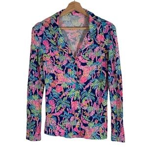 Lilly Pulitzer Oyster Bay PJ Button Down Top Size XS